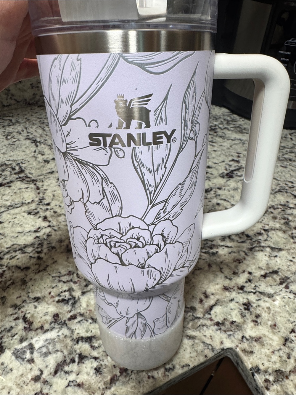 Stanley Lavender Floral Engraved Adventure Tumbler with Handle